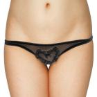 ハートポケット付きOバックシースルーショーツ ブラック