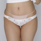 光沢柔らかポケット付きレースTバック ホワイト